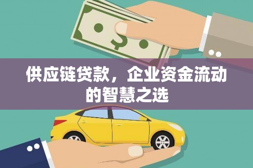 渝中供应链贷款，企业资金流动的智慧之选