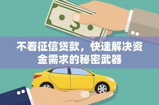 渝中不看征信贷款，快速解决资金需求的秘密武器