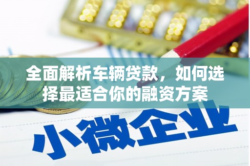 渝中全面解析车辆贷款，如何选择最适合你的融资方案
