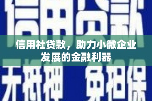 渝中信用社贷款，助力小微企业发展的金融利器