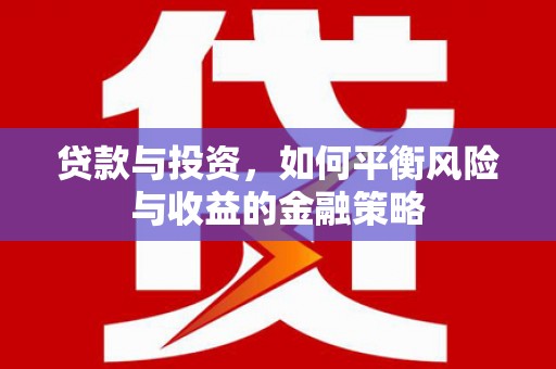 渝中贷款与投资，如何平衡风险与收益的金融策略